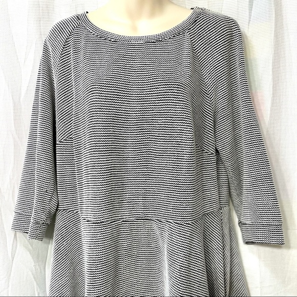 ModCloth Lace&Mesh Textured Black White Plus Dress - Picture 2 of 9